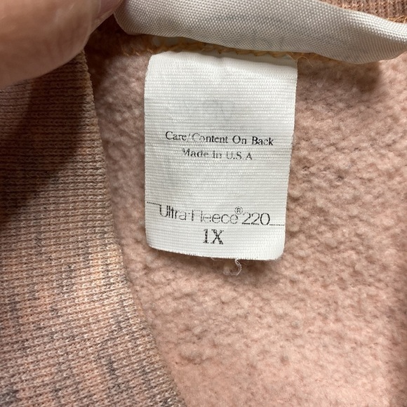 Vintage Size Appeal One More Gray Hare Bunny Pink Raglan Sweatshirt 1X - Picture 4 of 7